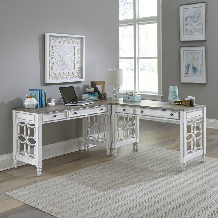 Anelie 3 Piece Solid Wood Rectangular Writing Desk Office Set