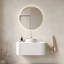 Meuble-lavabo de salle de bain 36 po avec lavabo, lavabo à fixation murale à bordures courbes et flottantes avec tiroir et lavabo rond en céramique avec motif de pierre, pré-assemblé-117193974