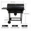 Charcoal Grill with Side & Front Table, Outdoor BBQ Barrel Grill for Backyard Parties
