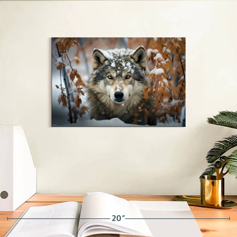 Brampt Gray Wolf In The Snow, 8" H x 12" W