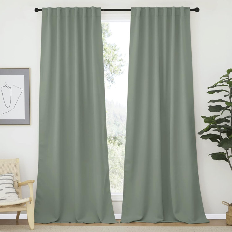 Blackout Curtain Light & Noise Reducing Room Darkening Drapes for Bedroom/Living Room/Kitchen, 2 Pieces, 52" W x 95" L