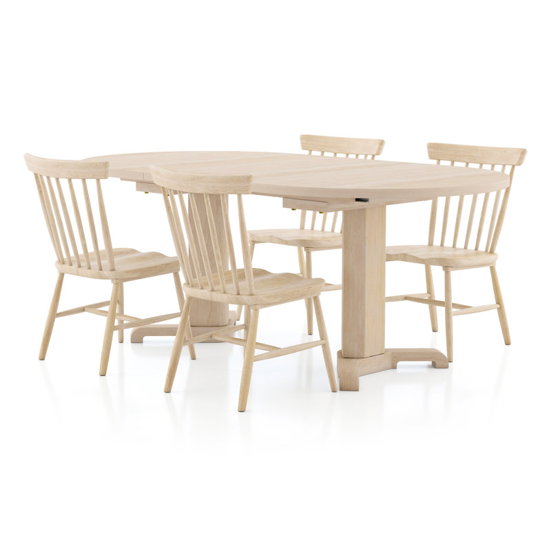 Tynemouth Dining Table Set, 5 Pieces: Table, 4 Chairs