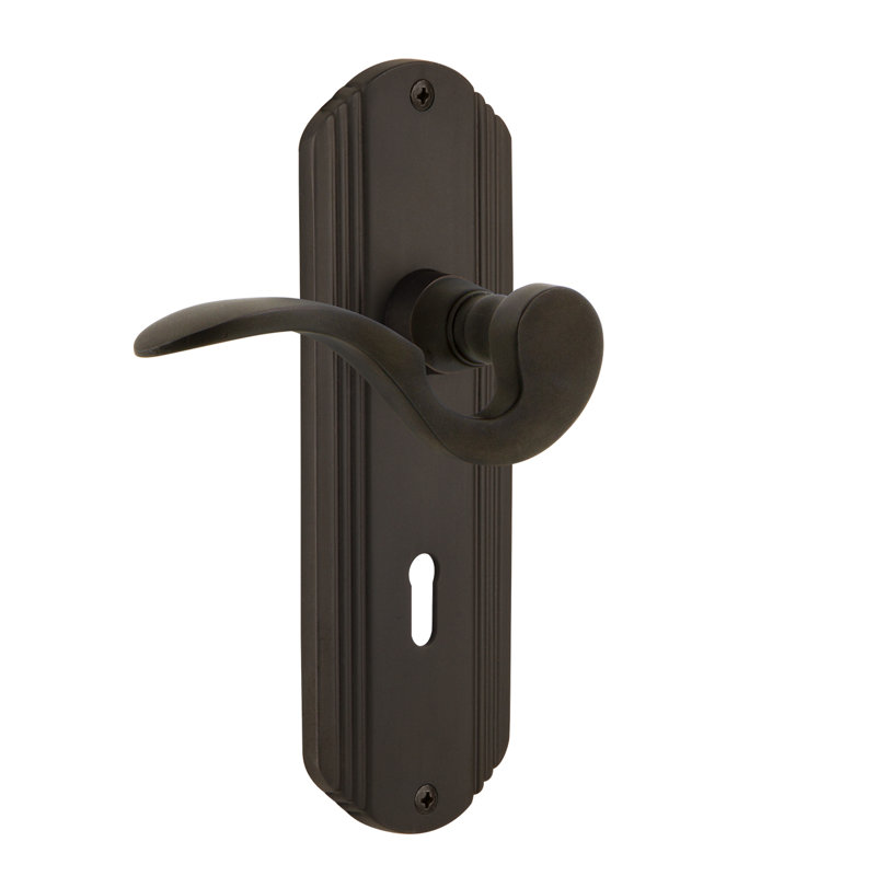 Deco Plate Privacy (Bed & Bath) with Decorative Keyhole and Manor Lever, 2.75", Oil-Rubbed Bronze, Lockable