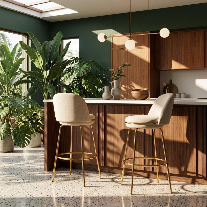 Tabouret de bar en métal doré l 20,25 po x P 18,75 po x H 37,75 po Rio Claro