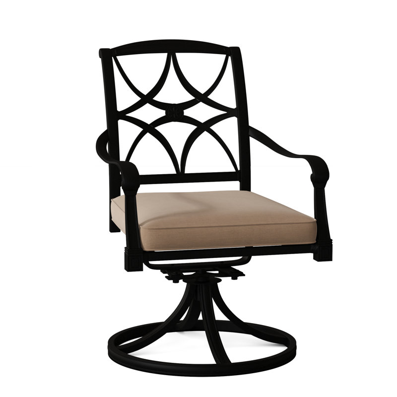 Chaise berçante Wiltshire, Toile Sunbrella® beige chiné, 19.25", Noir texturé