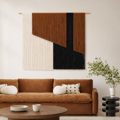 57''w Sunset Dip-dye Macrame Wall Hanging