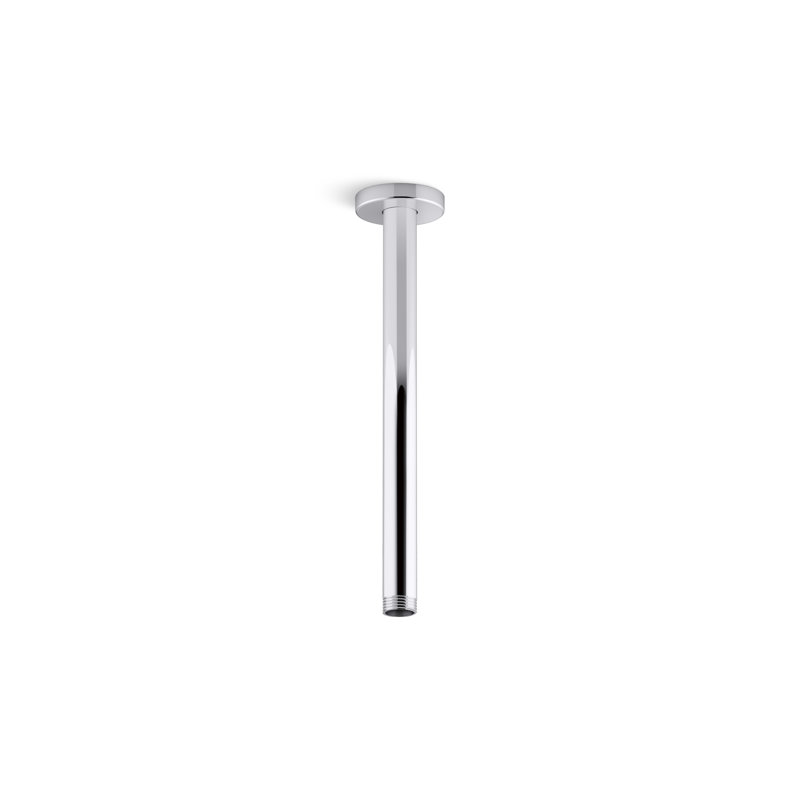 Statement 12 in. Ceiling-Mount Single-Function Rainhead Arm And Flange, Vibrant Polished Nickel