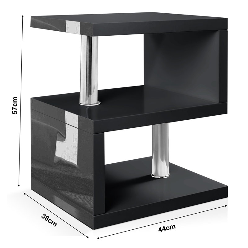 Cheo 44cm W Manufactured Wood Bedside Table, Black