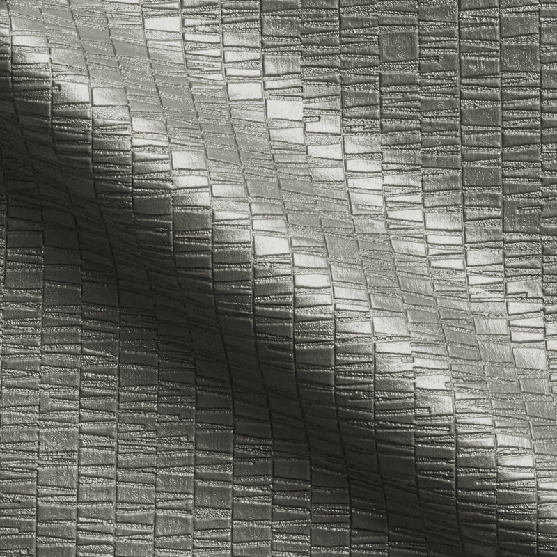 3' L x 54" W Textured Wallpaper Roll, Charcoal/Bronze