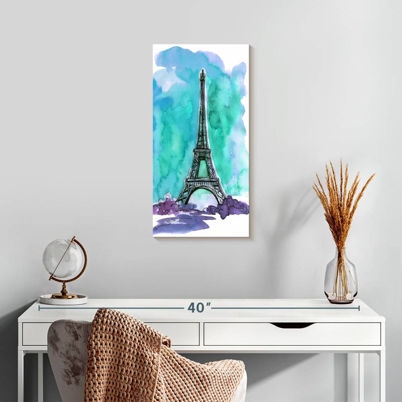 Blue Sky Eiffel Tower, 24" H x 12" W