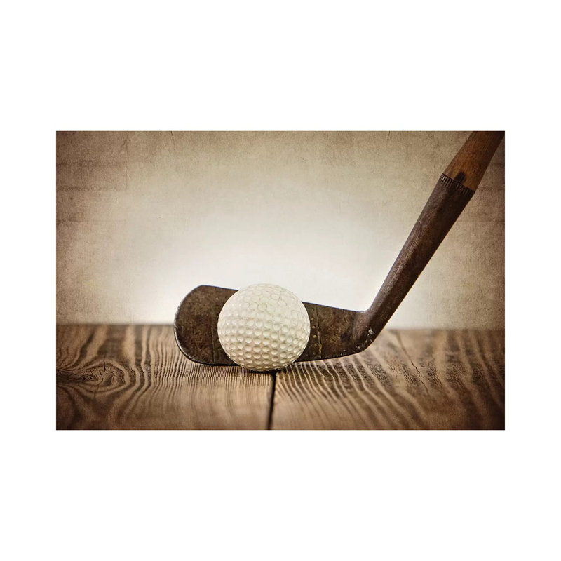 Golf Iron Ball - Print on Canvas, Wrapped Canvas, 20.32 cm H x 30.48 cm W