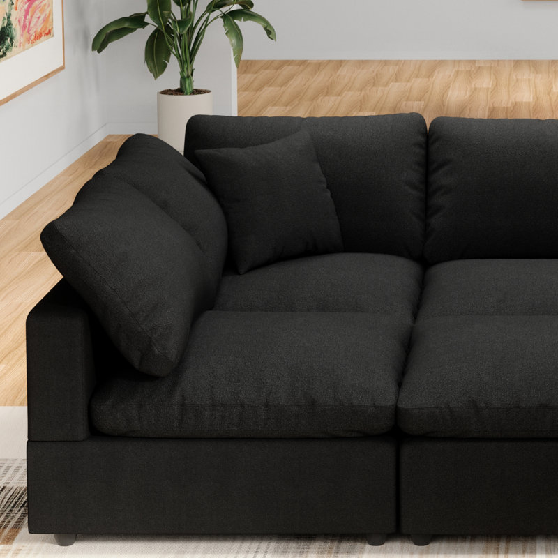  Canapé modulaire 6 places Comfy Cloud Canapé pour salon, Canapé modulaire rembourré modulaire à assise profonde, Housses de coussin amovibles et lavables