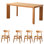 Cherry Wood Rectangular Dining Table Set