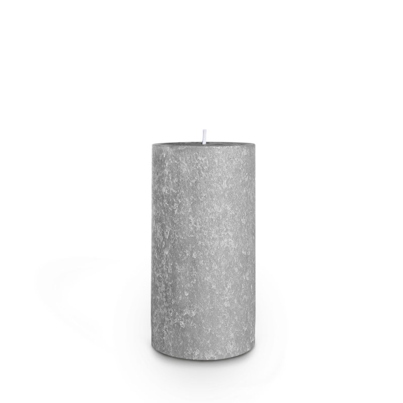 Bougie colonne non parfumée Timberline, Platine, H 6 po x l 3 po x P 3 po