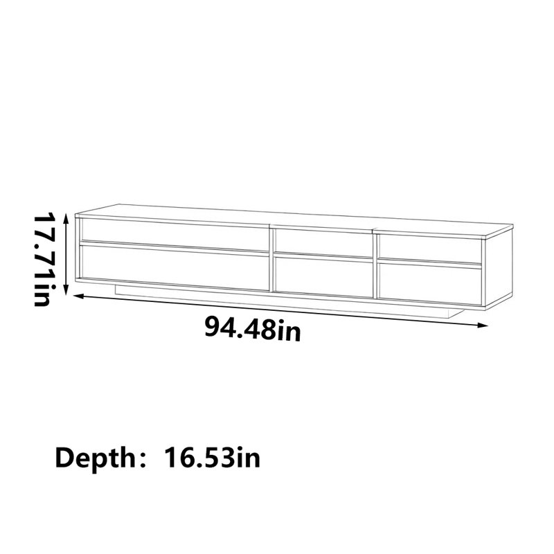 Meuble télé rétro, H 17,71 po x l 94,48 po x P 16,53 po
