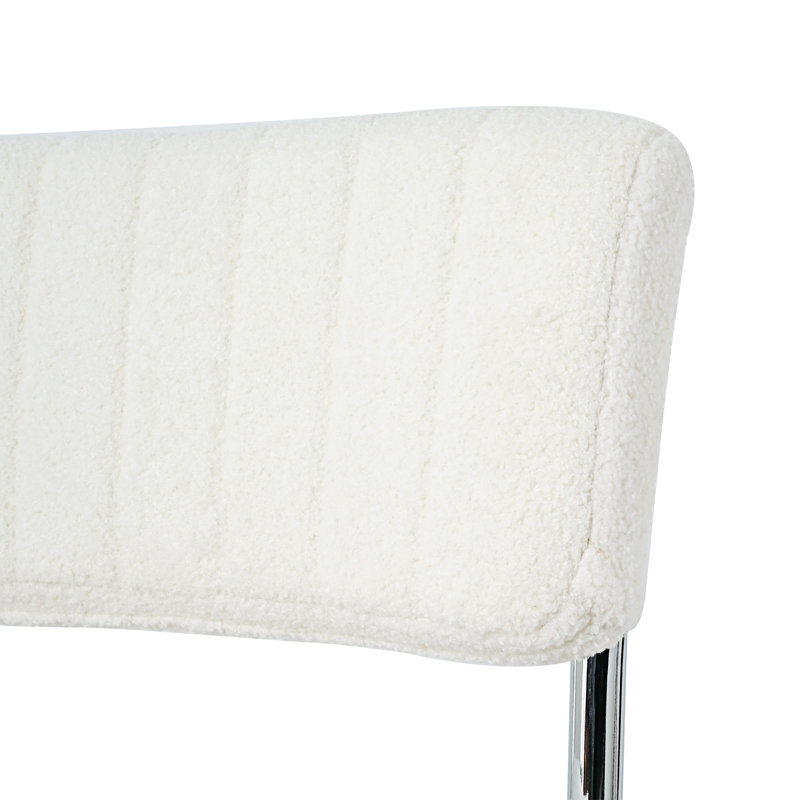 Ensemble de 4 chaises de salle à manger rembourrées, Argent argent, Blanc