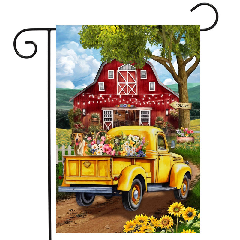 Drapeau de jardin de camion Flower Farm