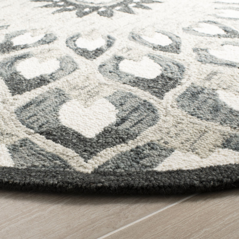 Swind Novelty Hand Tufted Wool And Cotton With Latex Oriental Rug, Round 6'
