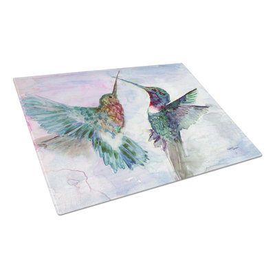 Caroline's Treasures Tempered Glass Hummingbird Combat Cutting Board