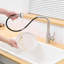 Robinet de cuisine noir avec bec rétractable, aspect moderne, acier inoxydable, douchette en céramique, rotation sur 360 °, fabrication en acier, remplissage-801918831