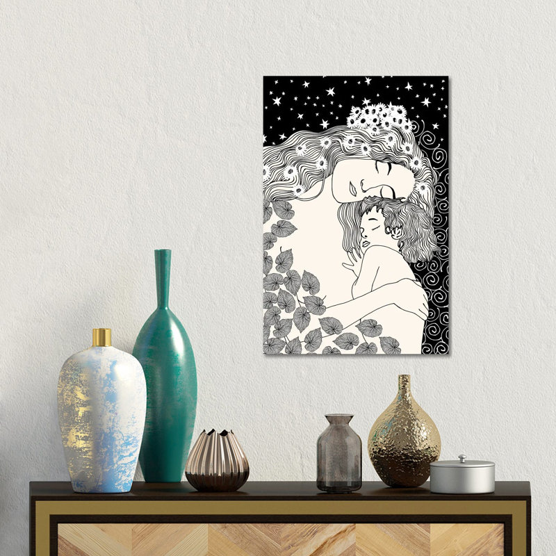Mother Child Starry Embrace 1 Piece Wall Art on Canvas, 45.72 cm H x30.48 cm W x 1.905 cm D, Does Not Apply