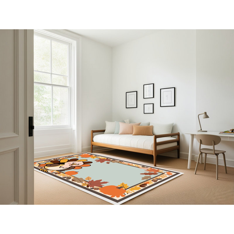 Tapis de Noël des fêtes One One Allium Way® Thanksgiving, Rectangle 5 pi x 7 pi