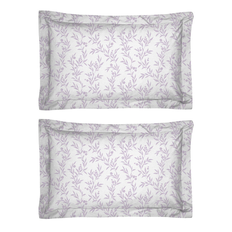 100% Cotton - Set of 2, Floral, Purple/Pink