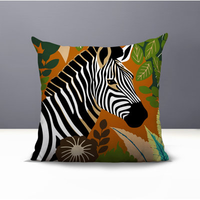 Zyri Zebra Reversible Indoor/Outdoor Square Pillow