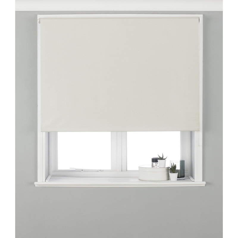 Blackout Roller Blind, 61cm W x 162cm L, Ivory Cream