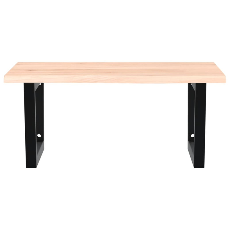 Arranjeet 60cm Solid Wood Bathroom Vanity Top, Oak/Black