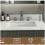 Comptoir de meuble-lavabo en marbre 31 po, comptoir blanc avec trous pré-percés, comptoir de salle de bain avec lavabo central-120102359