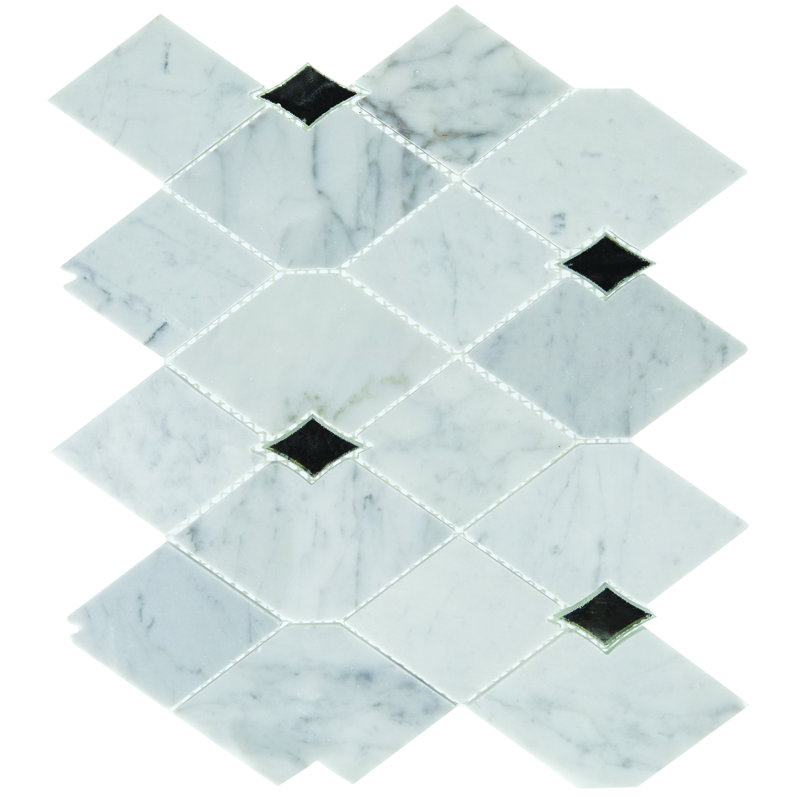Random Sized Natural Stone Mosaic Wall Tile, Carrara White