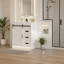 Farmhouse-Style Bathroom Vanity Set With Sliding Barn Door Cabinets, Storage Drawers, And A Small Single Basin Design.