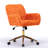 Orange Office Chair, Artificial Rabbit Hair Home Office Chair, With Golden Metal Base, Adjustable Desk Chair Swivel Office Chair, Vanity Chair-365635856