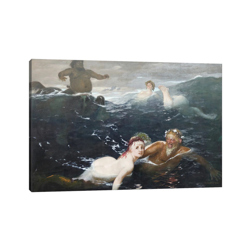 Dans le jeu des vagues - ABQ17, H 8 po x l 12 po, Toile tendue, Ne s'applique pas