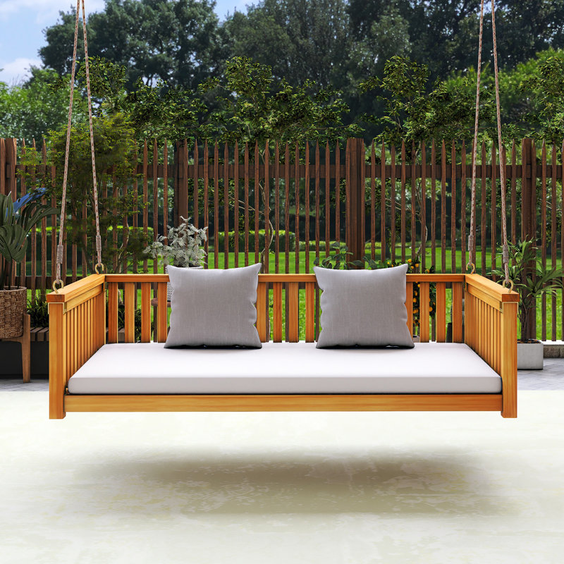 Balancelle en bois pour lit simple, Teck