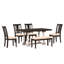 Ensemble de table de salle à manger extensible de style traditionnel avec tréteaux 78 pouces avec une feuille amovible de 18 pouces, chaises et banc rembourrés, blanc vieilli