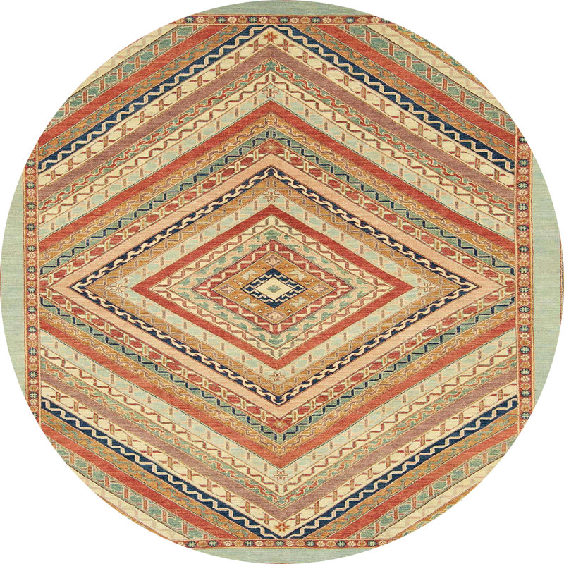 Abstract Indoor Rug, Round 5'