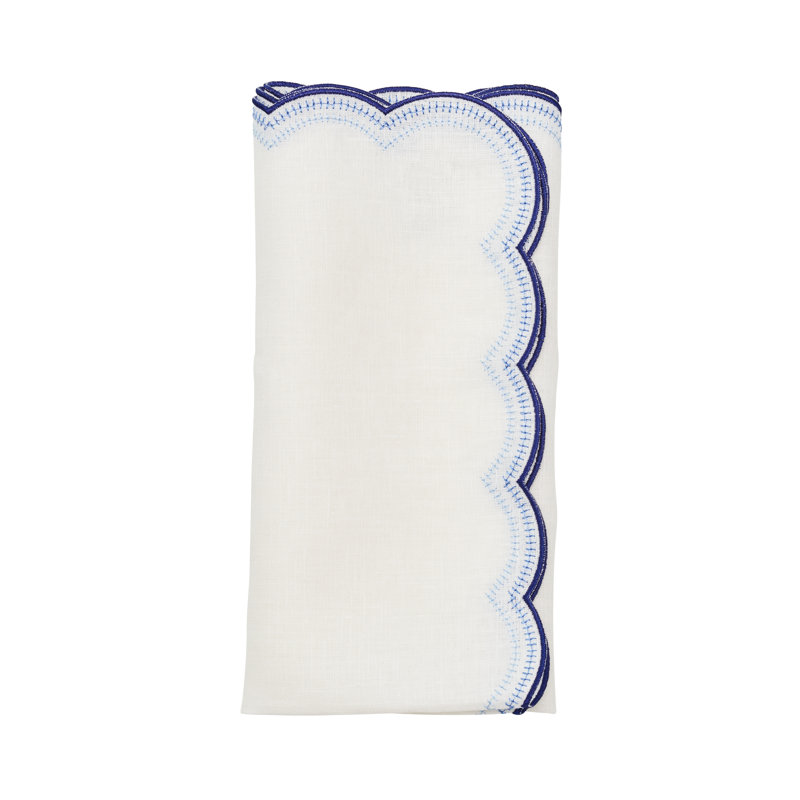 Lune Napkin, White/Navy