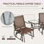Fauteuil oscillant d'extérieur Outsunny avec table basse, causeuse pivotante à 2 places pour la cour et le jardin, tissu respirant Sling-1414871417