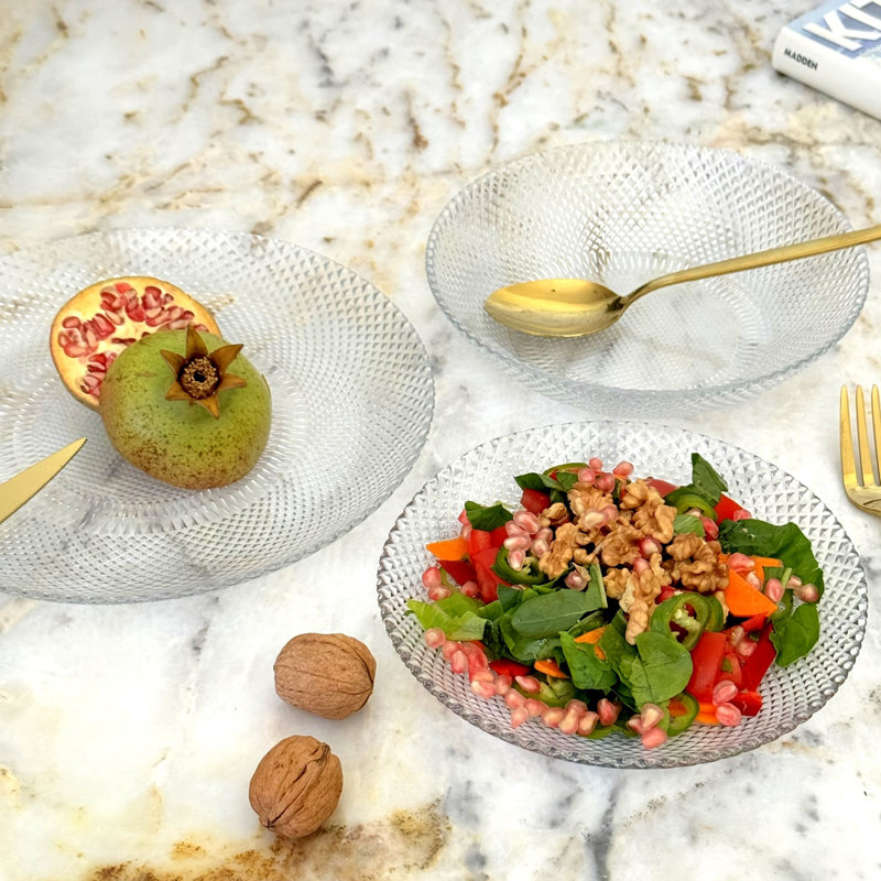 Ermera 12 pcs. Glass Dinner Plate Set