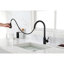 Robinet de cuisine en acier inoxydable noir mat avec douchette rétractable, conception simple et contemporaine pour les cuisines élégantes, évier en acier coulissant moderne, assure un débit d'eau fluide et efficace