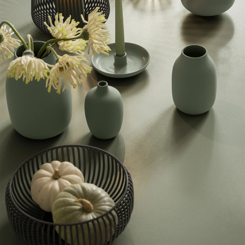 Ceramic / Porcelain Table Vase, 15cm H x 10.5cm W x 10.5cm D, Desert Sage
