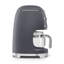 Smeg DCF02GRUS 50's Retro Style 47.34 Oz Aesthetic Drip Coffee Machine, Gray