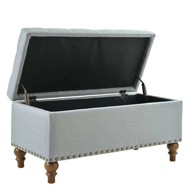 Banc de rangement repose-pieds, Gris