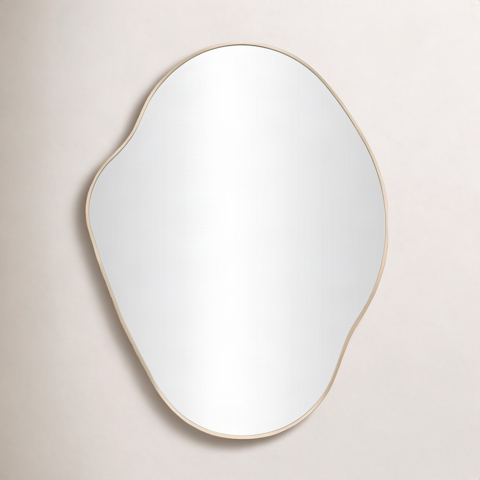 Cole and Grey Aluminum Metal Wavy Abstract Gold Room Wall Mirror