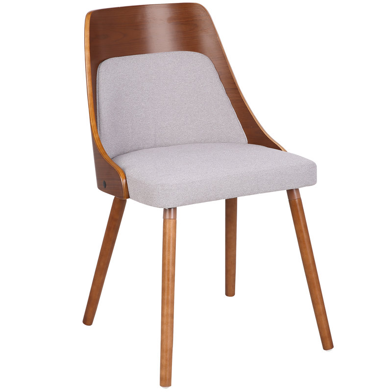 Chaise d'appoint rembourrée en bois massif Hassen, Gris