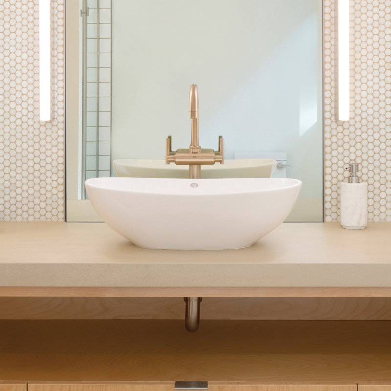 MTI Elise 22.25" Vessel Bathroom Sink, Gloss White