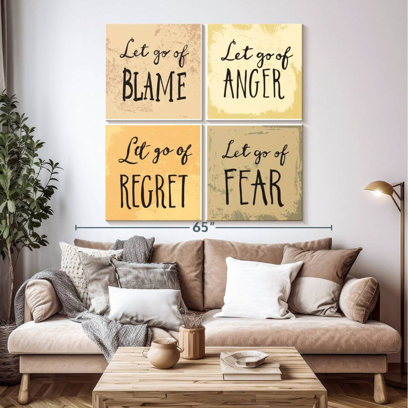Tergel Let Go Motivational Typography, 50" H x 50" W
