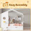 Lit maison avec lit gigogne, conception moderne pour enfants avec tablette de rangement-796038501-796038506